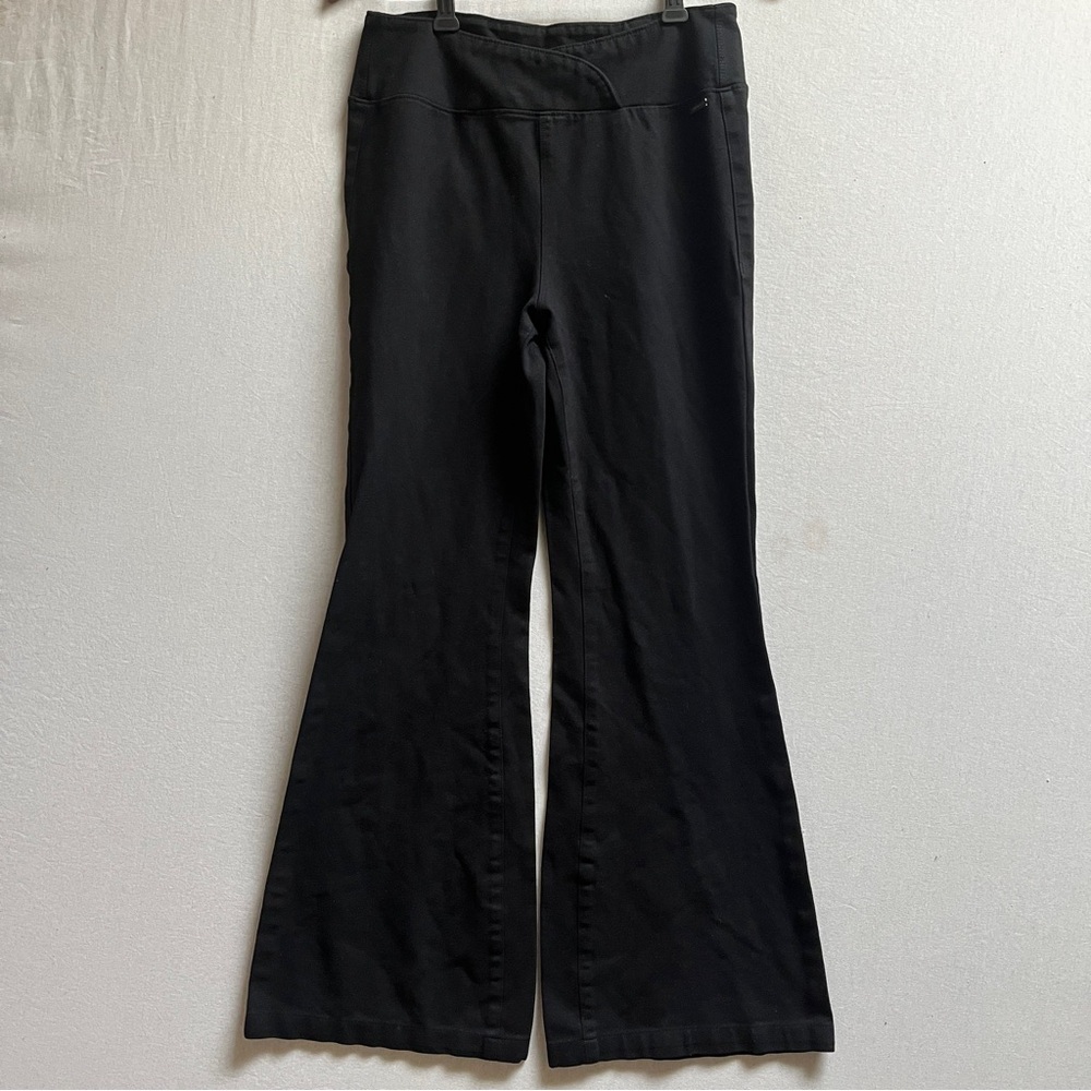 Jeaniologie Black Flare Leg Yoga Pants Size 8 High Waist Stretch Athleisure
